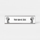 アフリカンガールポートレートトライバルタトゥー デスクネームプレート (正面)