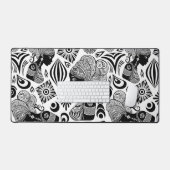 アフリカンガールポートレートトライバルタトゥー デスクマット (キーボード&マウス)