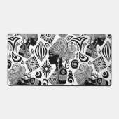 アフリカンガールポートレートトライバルタトゥー デスクマット (正面)