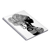 アフリカンガールポートレートトライバルタトゥー ノートブック (右側)