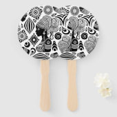 アフリカンガールポートレートトライバルタトゥー ハンドファン (正面&裏面)