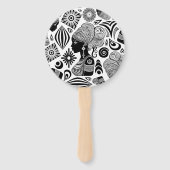 アフリカンガールポートレートトライバルタトゥー ハンドファン (正面)