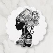 アフリカンガールポートレートトライバルタトゥー フェイバータグ (正面)