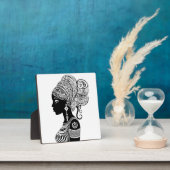 アフリカンガールポートレートトライバルタトゥー フォトプラーク (インサイチュ)