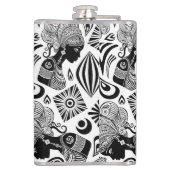 アフリカンガールポートレートトライバルタトゥー フラスク (裏面)