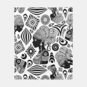 アフリカンガールポートレートトライバルタトゥー フリースブランケット (正面)