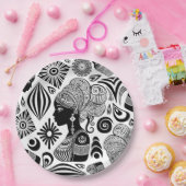 アフリカンガールポートレートトライバルタトゥー ペーパープレート (パーティー)