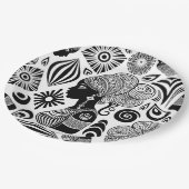 アフリカンガールポートレートトライバルタトゥー ペーパープレート (アングル)