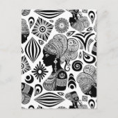 アフリカンガールポートレートトライバルタトゥー ポストカード (正面)