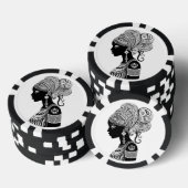 アフリカンガールポートレートトライバルタトゥー ポーカーチップ (積み重ね)