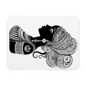 アフリカンガールポートレートトライバルタトゥー マグネット (横)