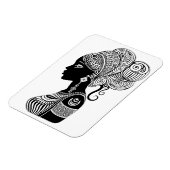 アフリカンガールポートレートトライバルタトゥー マグネット (左側)