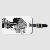 アフリカンガールポートレートトライバルタトゥー ラゲッジタグ (正面横)