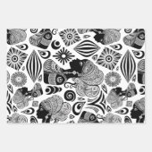 アフリカンガールポートレートトライバルタトゥー ラッピングペーパーシート (正面2)