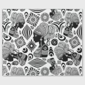 アフリカンガールポートレートトライバルタトゥー ラッピングペーパー (フラット)