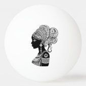 アフリカンガールポートレートトライバルタトゥー 卓球ボール (裏面)