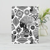 アフリカンガールポートレートトライバルタトゥー 招待状 (スタンド正面)