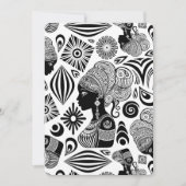 アフリカンガールポートレートトライバルタトゥー 招待状 (正面)