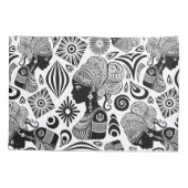 アフリカンガールポートレートトライバルタトゥー 枕カバー (裏面)