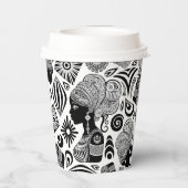 アフリカンガールポートレートトライバルタトゥー 紙コップ (裏面)