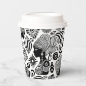アフリカンガールポートレートトライバルタトゥー 紙コップ (正面)