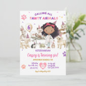 アフリカンガール獣医動物バースデーパーティー 招待状 (スタンド正面)