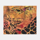 アフリカンガール&キリンフリースブランケットフレンズ フリースブランケット (正面(横))