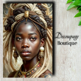 アフリカンクイーンリーガルスタイルはっきりしたアートデクページ 薄葉紙