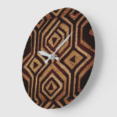 アフリカンクバクロスデザインプリント ラージ壁時計 (傾斜)