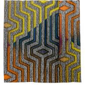 アフリカンクバ布アーバンプリント シャワーカーテン (正面)