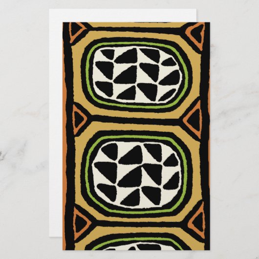 アフリカンクバ繊維デザイン 便箋 (正面/裏面)