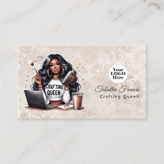 アフリカンクラフトクイーンデザイン 名刺 (正面)