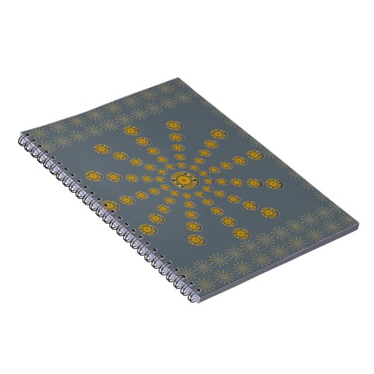 アフリカンクールズフラワー水玉模様アートプリントデザイン ノートブック (右側)