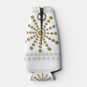 アフリカンクールズフラワー水玉模様アートプリントデザイン ボトルクーラー (裏面)