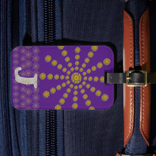 アフリカンクールズフラワー水玉模様アートプリントデザイン ラゲッジタグ