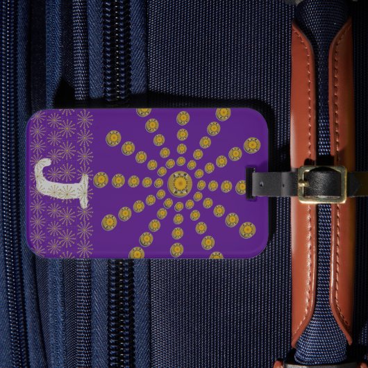 アフリカンクールズフラワー水玉模様アートプリントデザイン ラゲッジタグ (正面インサイチュ4)