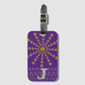 アフリカンクールズフラワー水玉模様アートプリントデザイン ラゲッジタグ (正面縦)
