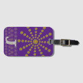 アフリカンクールズフラワー水玉模様アートプリントデザイン ラゲッジタグ (正面横)