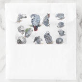 アフリカングレイのオウム。グリ独占的フ設計 長方形シール (バッグ)