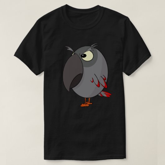 アフリカングレイのオウム Tシャツ (デザイン正面)