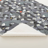 アフリカングレーオールオーバーパターンフリースブランケット シェルパブランケット (3/4)