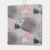 アフリカングレーパフィーハート セラミックオーナメント (左)
