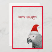 アフリカングレーパロットフラットホリデーカード シーズンカード (正面/裏面)