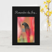 アフリカングレーパロットペット悔やみや弔慰 カード (黄色い花)