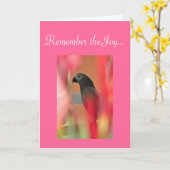 アフリカングレーパロットペット悔やみや弔慰 カード (黄色い花)