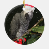 アフリカングレーパロットホリデーシーズン セラミックオーナメント (裏面)