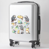 アフリカングレー、コッカティエル、およびパレーケートのステッカーシート シール (スーツケース)