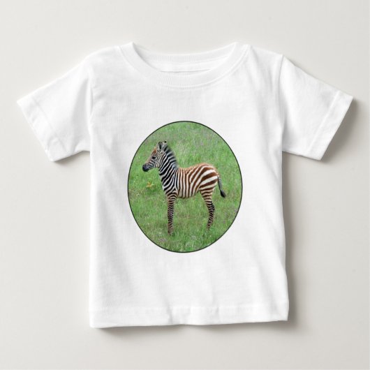アフリカンゴロンゴロベビーゼブラ ベビーTシャツ (正面)