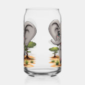 アフリカンサバンナで象のベビーが幸せにジャンプ ガラス缶 (左)