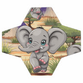 アフリカンサバンナで象のベビーが幸せにジャンプ サッカーボール (フラット)